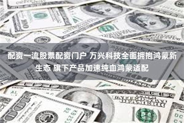 配资一流股票配资门户 万兴科技全面拥抱鸿蒙新生态 旗下产品加速纯血鸿蒙适配